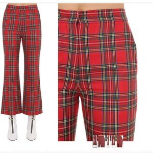 pushBUTTON Small Flared Red Plaid Pants